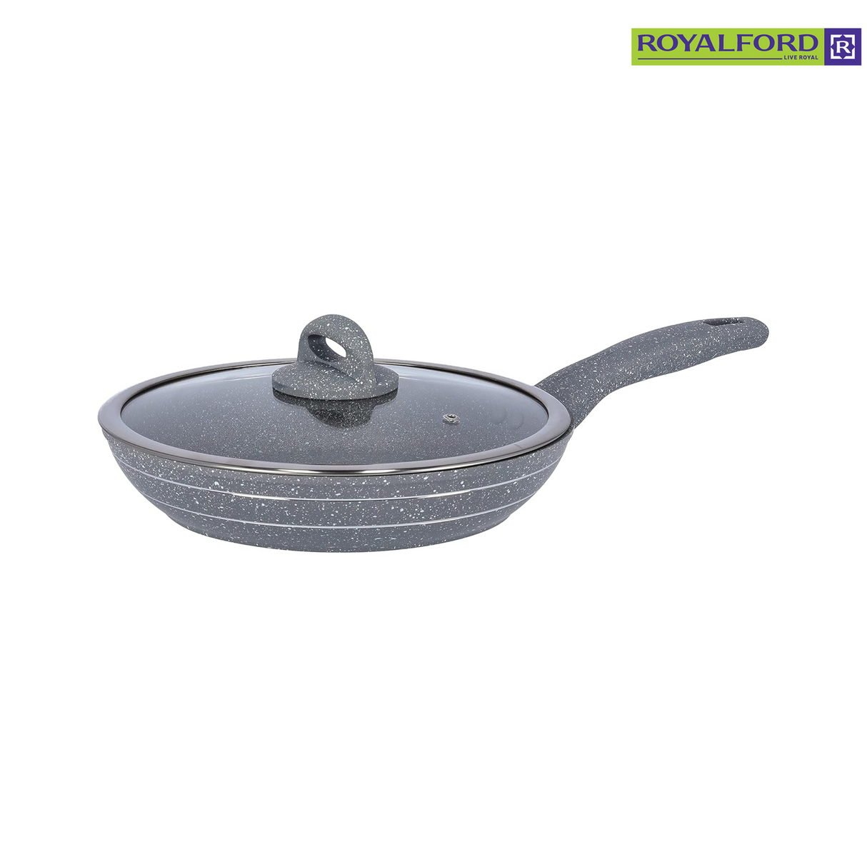 Royalford Granite CoatedSmart Frypan with Lid 24cm