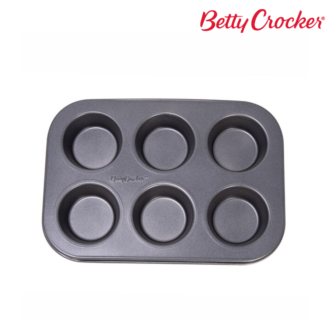 Betty Crocker NonStick 6 Cup Mffin Pan - 26.5x18.5x3cm