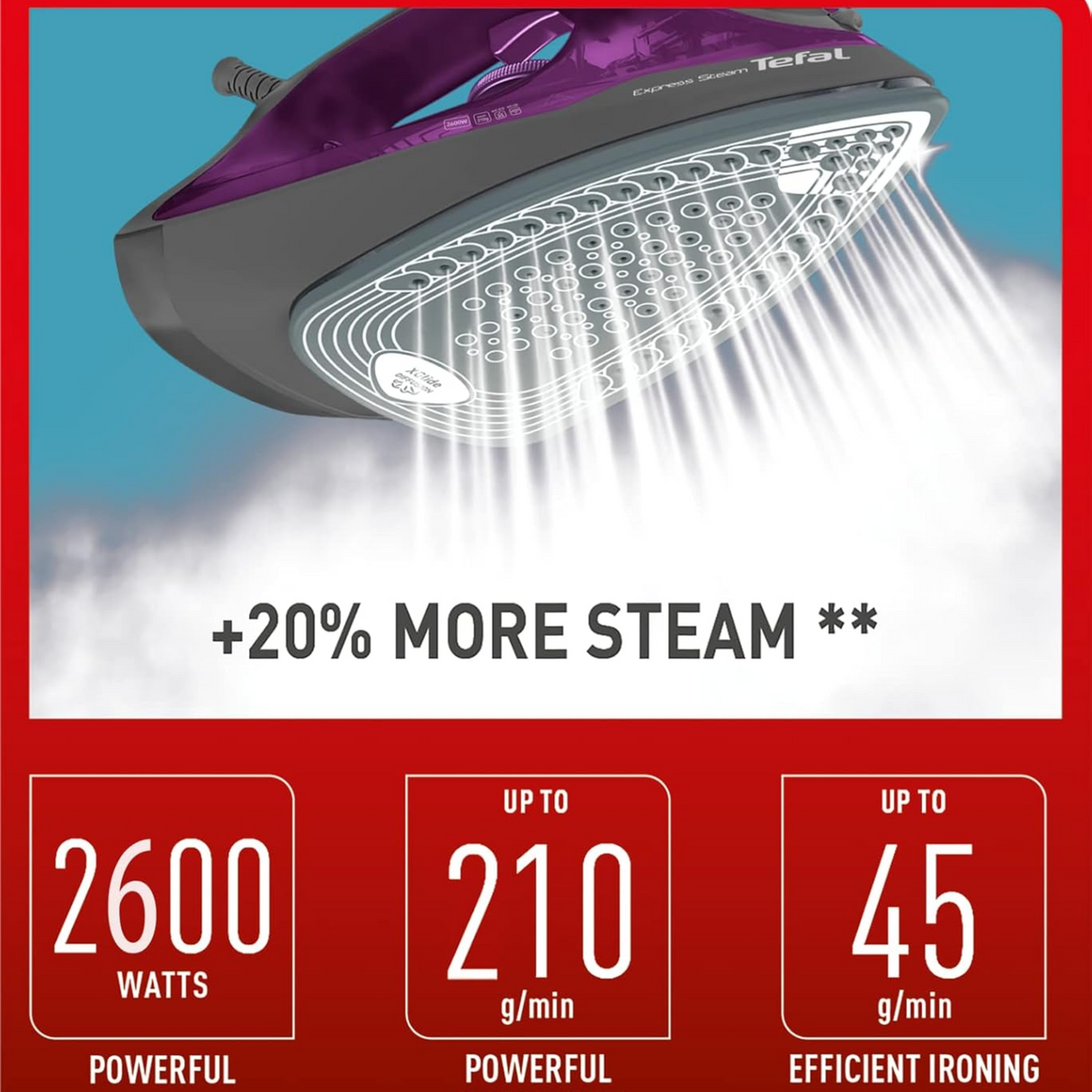 Tefal Steam Iron FV2843M0 - 2600 Watt,270ml