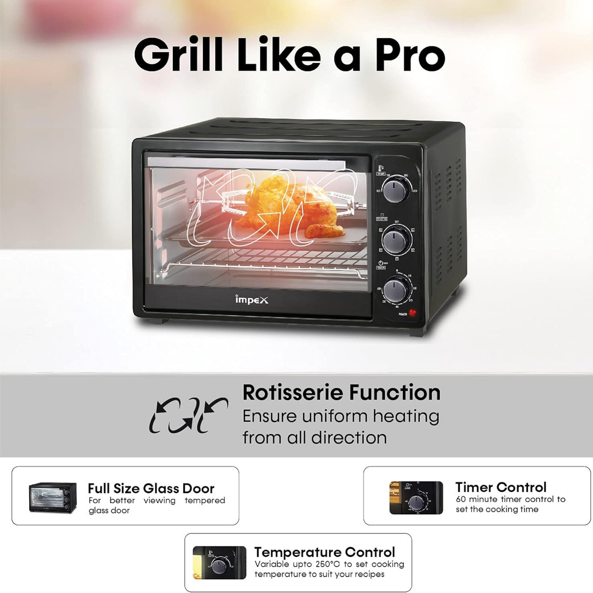 Impex Oven OV-2901 - 35 Liter Oven Toaster Grill