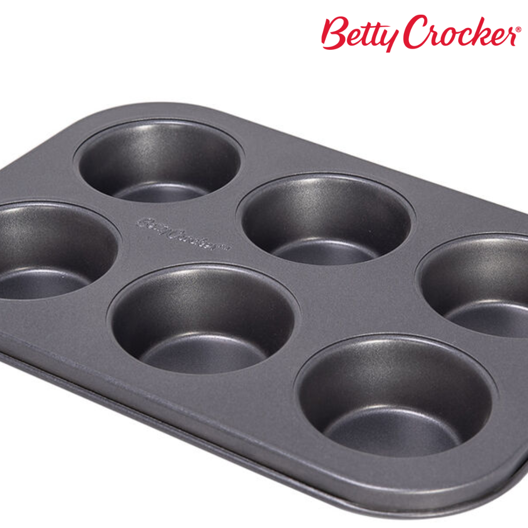 Betty Crocker NonStick 6 Cup Mffin Pan - 26.5x18.5x3cm