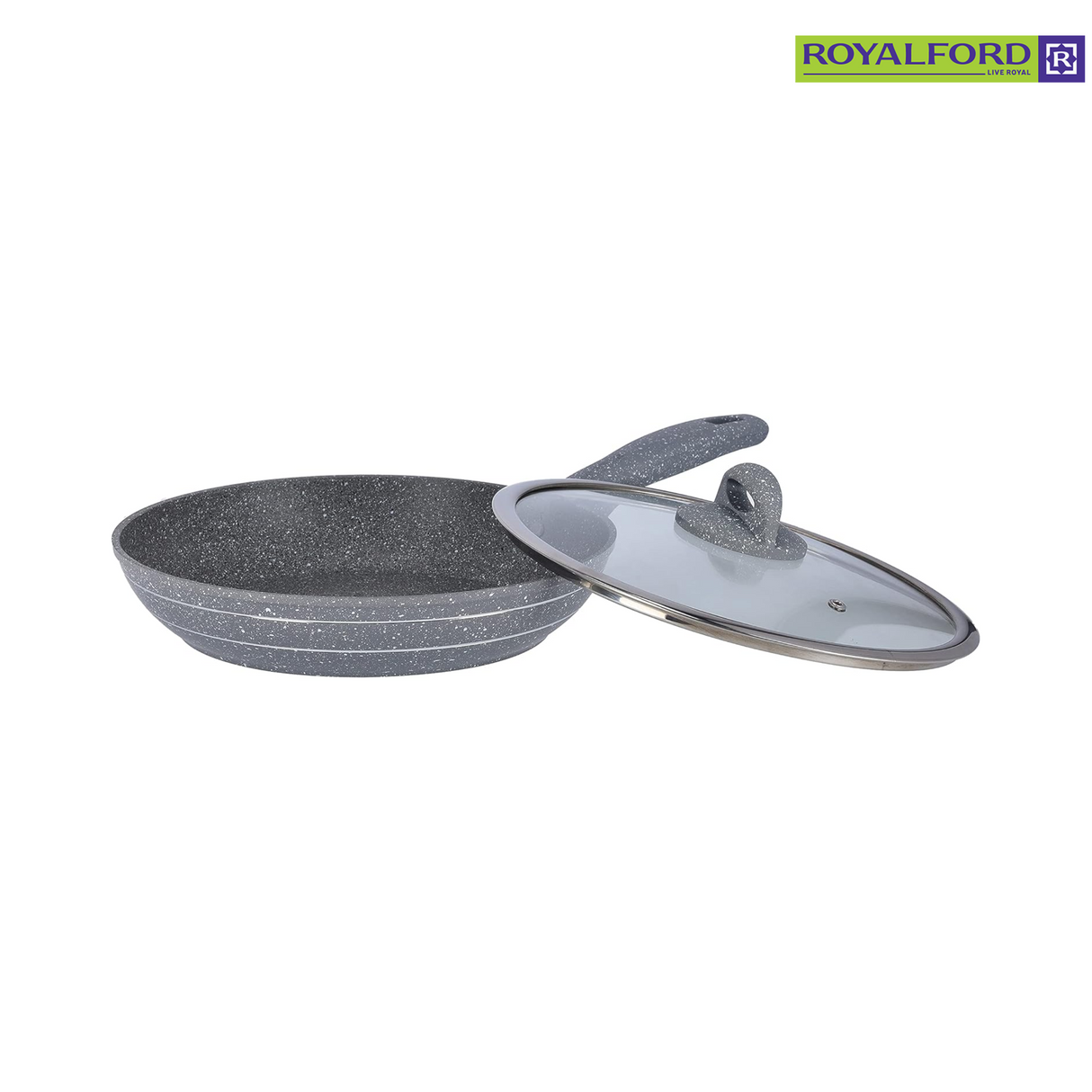 Royalford Granite CoatedSmart Frypan with Lid 24cm