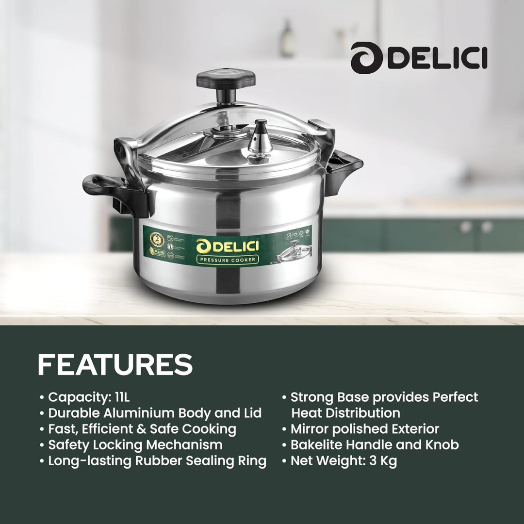 DELICI Aluminum Pressure Cooker DPC11A - 11 Liters