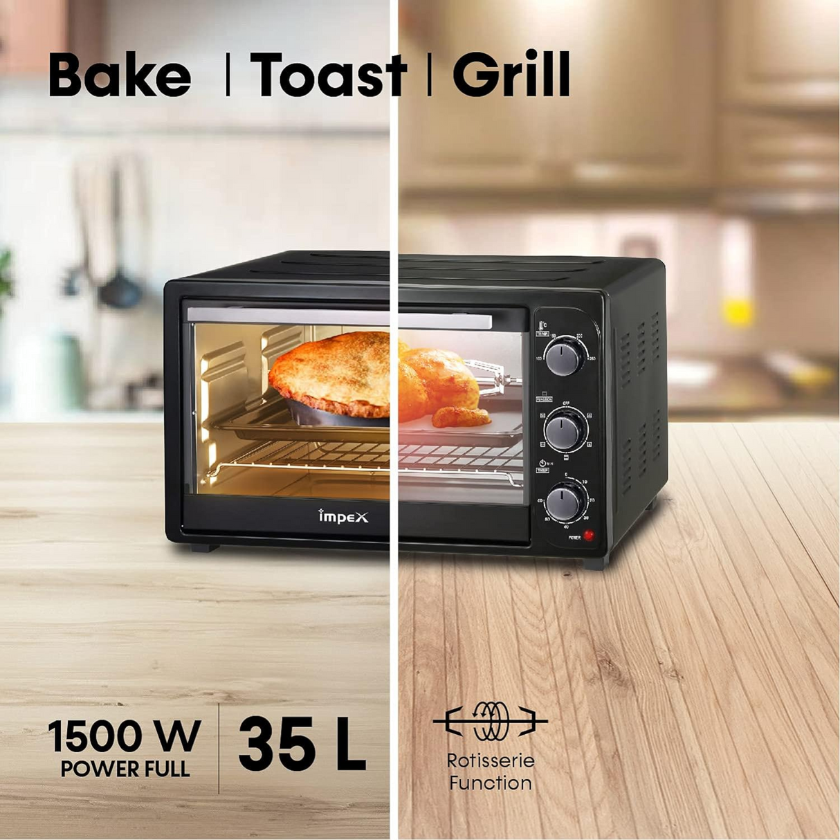Impex Oven OV-2901 - 35 Liter Oven Toaster Grill