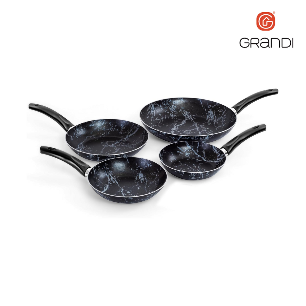 Grandi Cook 4 Pieces Fry Pan Granite Coating 18cm -20cm -24cm -28cm