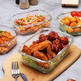 Borosilicate Glass Container With Lid Sealed Rectangle 570 Ml
