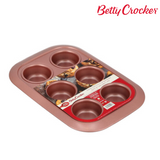 Betty Crocker NonStick 6 Cup Muffin Pan - 30.5x21x4cm