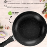 Grandi 9-Piece Granite Non-Stick Cookware Set - 20+24+24+18 cm