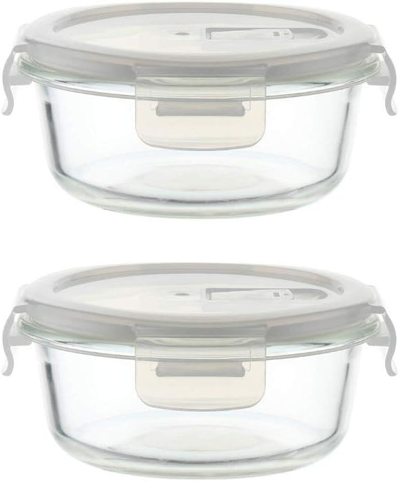 Borosilicate Glass Containers With Lid Sealed 3 pieces Round (320ml,550ml,850ml)