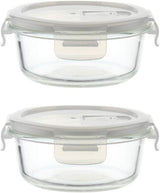 Borosilicate Glass Containers With Lid Sealed 3 pieces Round (320ml,550ml,850ml)