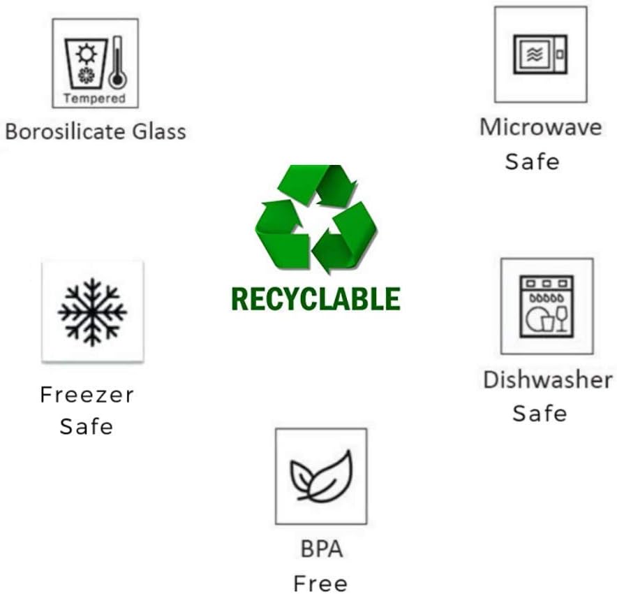 Borosilicate Glass Containers With Lid Sealed 3 pieces Round (320ml,550ml,850ml)