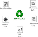 Borosilicate Glass Containers With Lid Sealed 3 pieces Round (320ml,550ml,850ml)