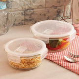 Borosilicate Glass Container With Lid Sealed Round 320 Ml