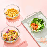 Borosilicate Glass Containers With Lid Sealed 3 pieces Round (320ml,550ml,850ml)