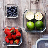 Borosilicate Glass Container With Lid Sealed Square 700 Ml