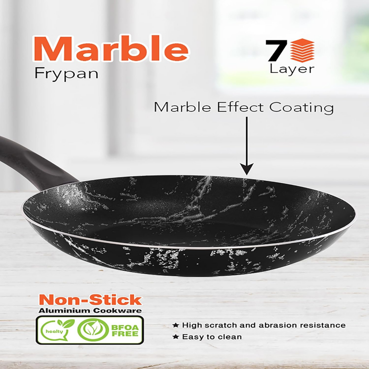 Grandi Cook 4 Pieces Fry Pan Granite Coating 18cm -20cm -24cm -28cm