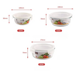 Borosilicate Glass Containers With Lid Sealed 3 pieces Round (320ml,550ml,850ml)